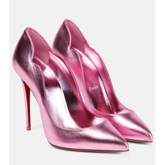 CHRISTIAN LOUBOUTIN Hot Chick 100 metallic leather pumps EU37 $845